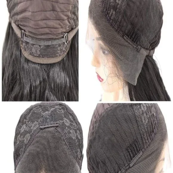 Grey Wig Black Root Lace Front Wig